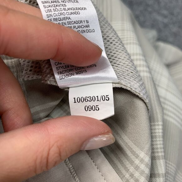 Izod Golf Shorts Mens 34 Stone Plaid Flat Front High Rise Quick Dry Performance - Picture 9 of 11